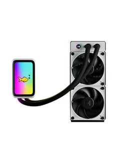 THICC Q60 240mm Digital Processor Cooling, 5” Ultraslim IPS Display, 42-Pixel qRGB Array, Double-Hinged Floating Spout, Dual Harmonic Pumps, Ginormous Heat Exchanger, White | FAN-HYTE-Q60-BW