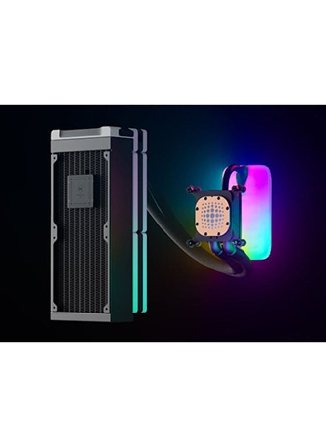 HYTE - THICC Q60 240mm Digital Processor Cooling, 5” Ultraslim IPS Display, 42-Pixel qRGB Array, Double-Hinged Floating Spout, Dual Harmonic Pumps, Ginormous Heat Exchanger, White | FAN-HYTE-Q60-BW - Image 1