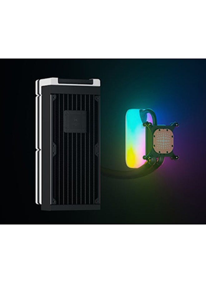 HYTE - THICC Q60 240mm Digital Processor Cooling, 5” Ultraslim IPS Display, 42-Pixel qRGB Array, Double-Hinged Floating Spout, Dual Harmonic Pumps, Ginormous Heat Exchanger, White | FAN-HYTE-Q60-BW - Image 1