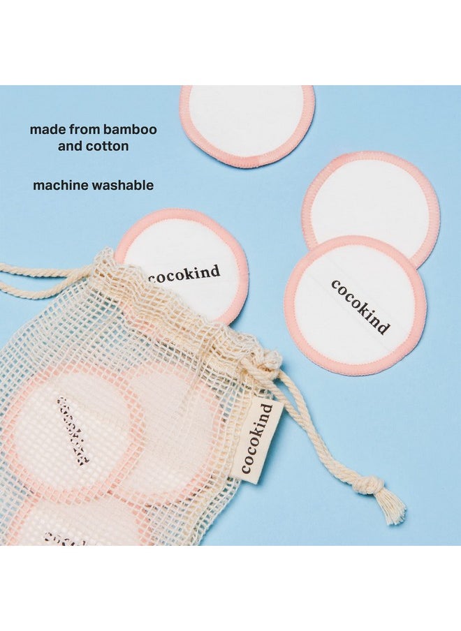 Cocokind - Reusable Facial Rounds, Reusable Makeup Remover Pads, Made With Bamboo And Cotton, Reusable Cotton Rounds With Bag - Image 1