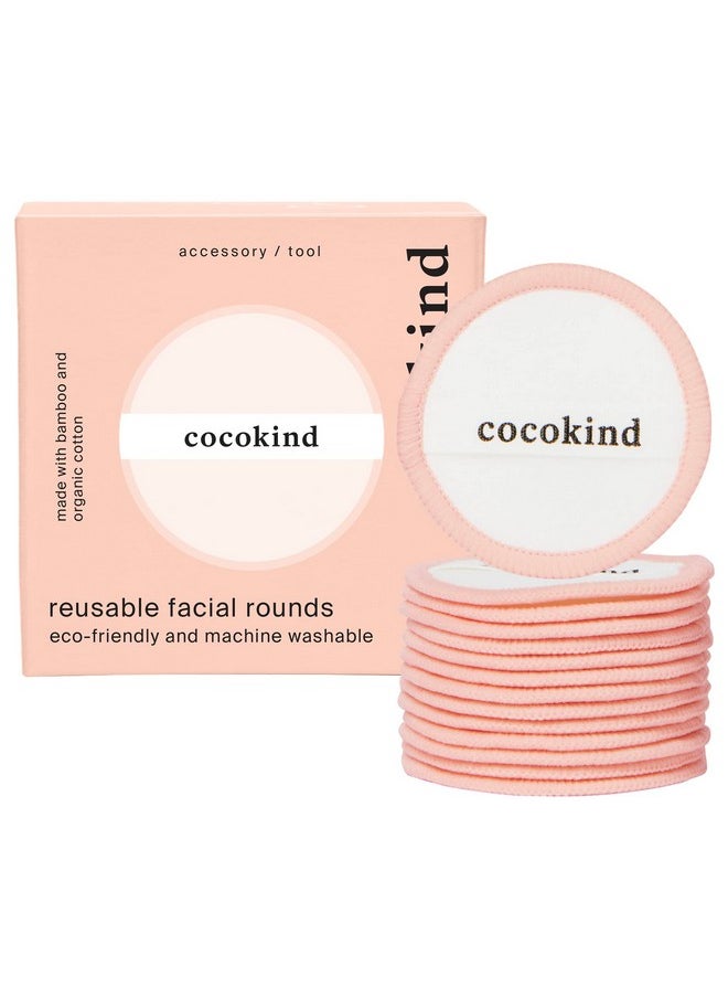 Cocokind - Reusable Facial Rounds, Reusable Makeup Remover Pads, Made With Bamboo And Cotton, Reusable Cotton Rounds With Bag - Image 1