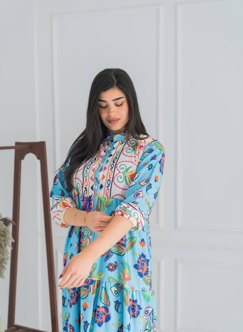 افندينا  جلابيه مشجره  إطلالة تدمج بين الأصالة والجمال الطبيعي A-355 - Image 2