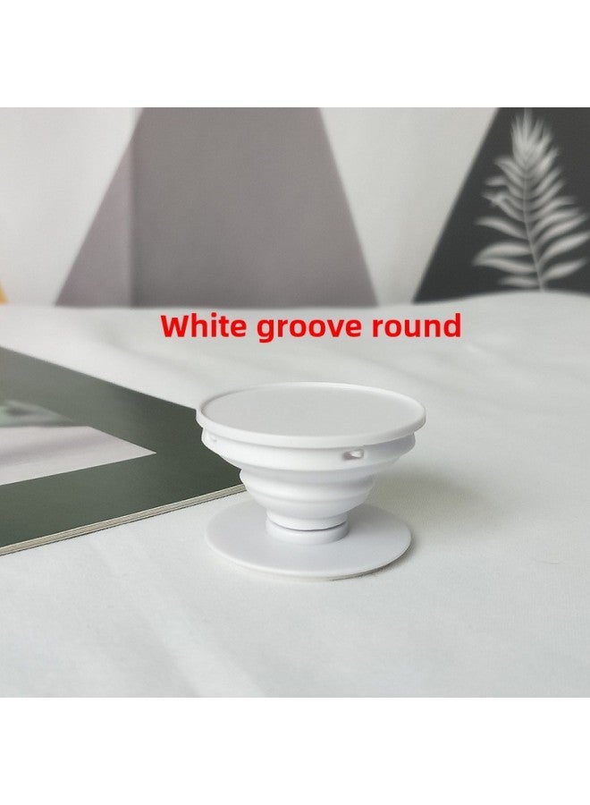 Cartoon Airbag Bracket Special-shaped Acrylic Printing Custom Desktop Lazy Telescopic Painted Epoxy Airbag Bracket-Color:Round Groove-White-Style:White Card Blister Packaging - Image 1
