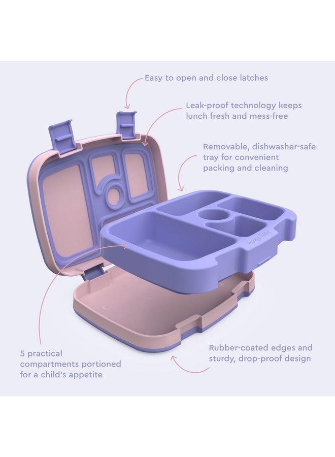 بنتجو صندوق غداء للأطفال بتصميم بينتو، مقاوم للتسرب، بخمسة أقسام، بتصميم مطبوعات للأطفال - أحجام مثالية للحصص من عمر 3 إلى 7 سنوات، متين، مقاوم للسقوط، آمن للاستخدام في غسالة الأطباق، ومصنوع من مواد خالية من مادة BPA (يونيكورن دائري) - Image 5