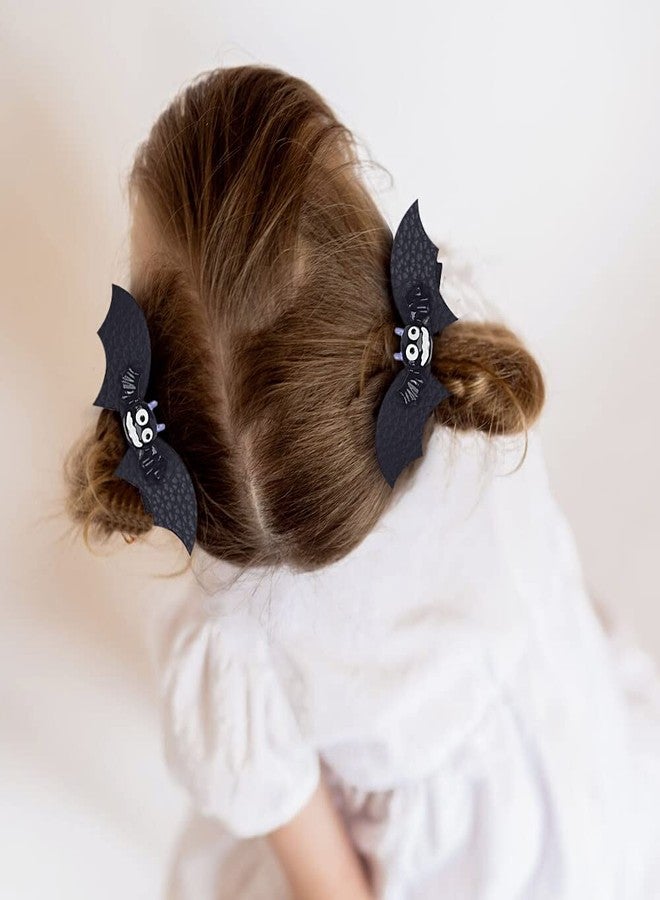 Love Sweety Baby Rose Halloween Headband Infant Pumpkin Hairband Bow Hair Clips (2pc Clips-Bat Wing) - Image 2
