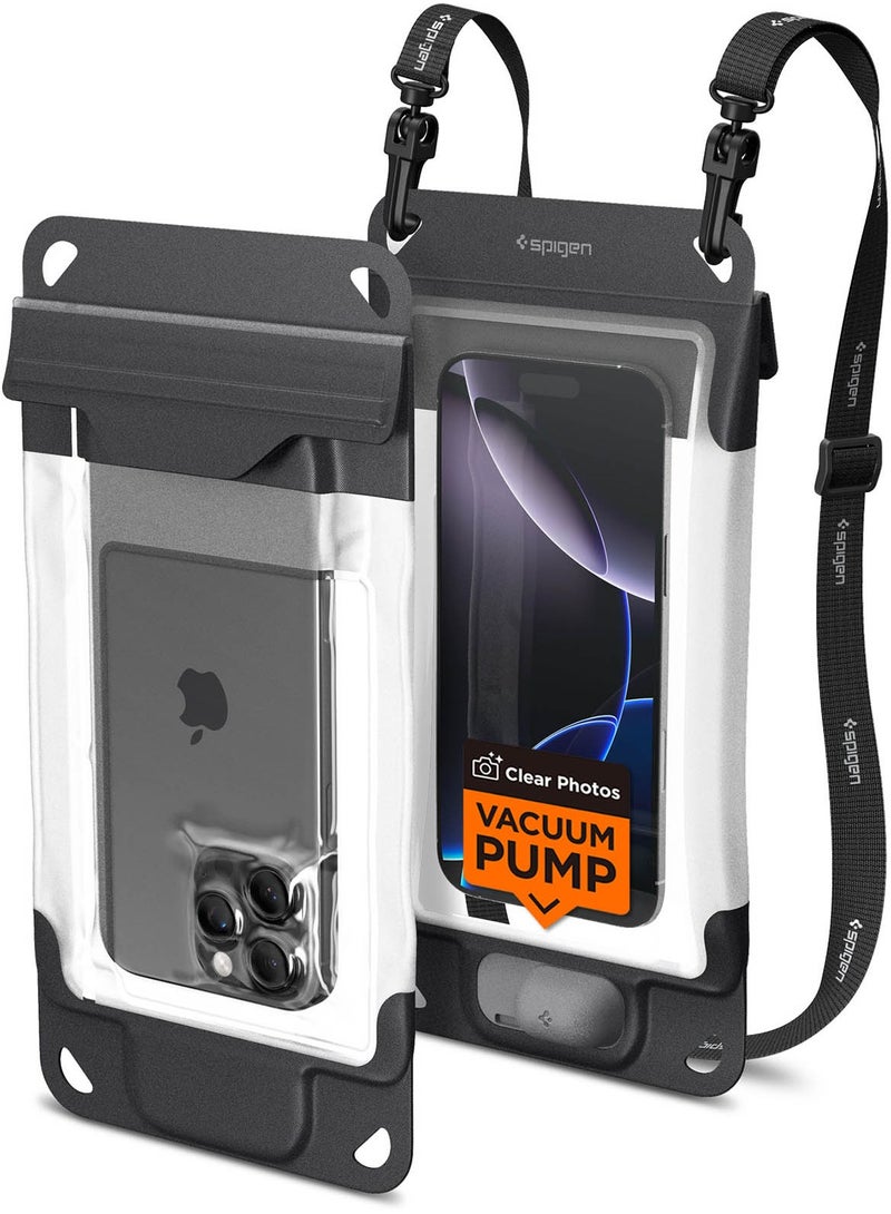 Spigen Aqua Shield Universal Vacuum Waterproof Phone Pouch Case Cover A602 [Vacuum Seal Technology | Built-in Pump] for iPhone Galaxy Pixel & Most Smartphones - Charcoal Grey  - Image 1