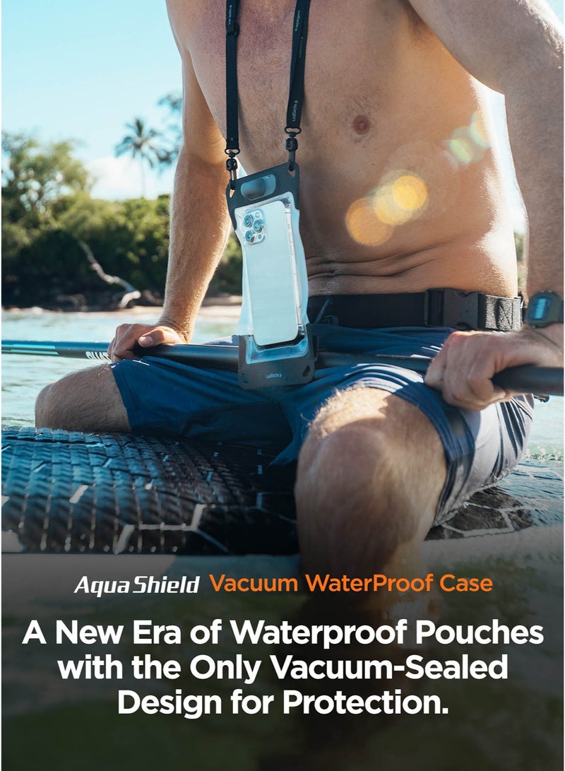 Spigen Aqua Shield Universal Vacuum Waterproof Phone Pouch Case Cover A602 [Vacuum Seal Technology | Built-in Pump] for iPhone Galaxy Pixel & Most Smartphones - Charcoal Grey  - Image 2