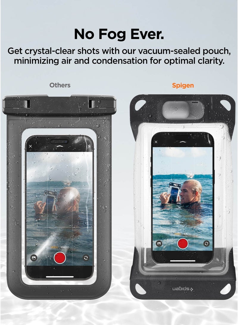 Spigen Aqua Shield Universal Vacuum Waterproof Phone Pouch Case Cover A602 [Vacuum Seal Technology | Built-in Pump] for iPhone Galaxy Pixel & Most Smartphones - Charcoal Grey  - Image 4
