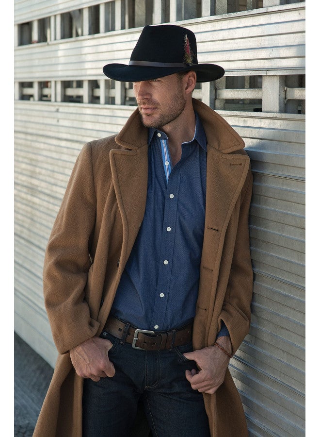 Scala Classico Men's Crushable Felt Outback Hat, Olive, Small - Image 4