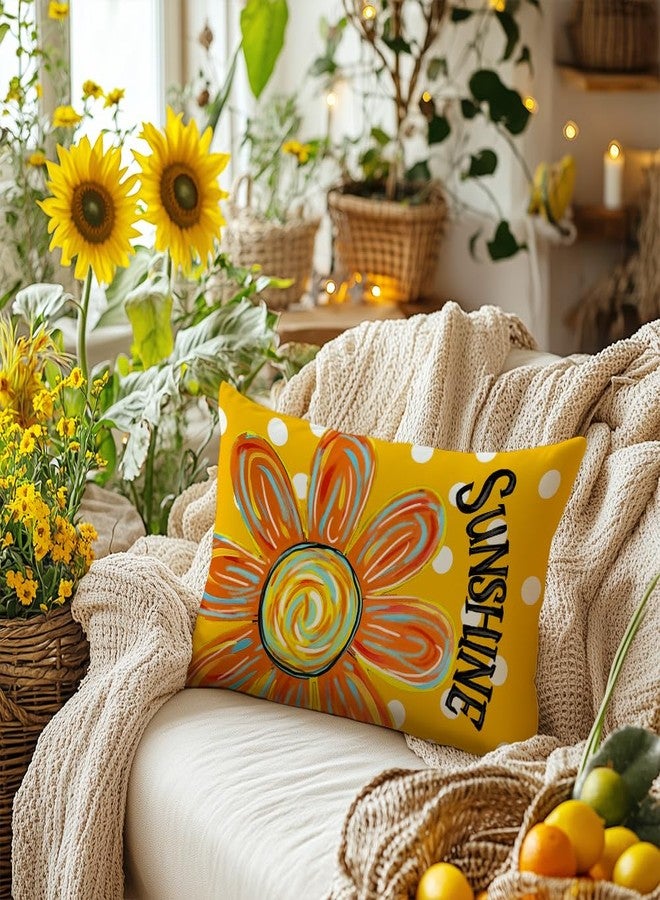 AACORS Summer Pillow Cover 12x20 Inch Watercolor Flower Sunshine Decor Farmhouse Seasonal Pillow Case Decorations for Home Sofa Couch (Yellow - Image 4