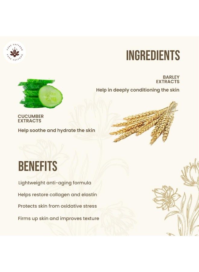 MITCHELL USA Clear Balance Saargol Youth Fix Serum - For Hydrating, Conditioning, Tightening, and Brightening of Skin | Lightweight Anti-Aging Formula Infused with Saffron, Barley Extracts, and Cucumber Extracts | For All Skin Types | Men and Women | 30 ml - Image 2