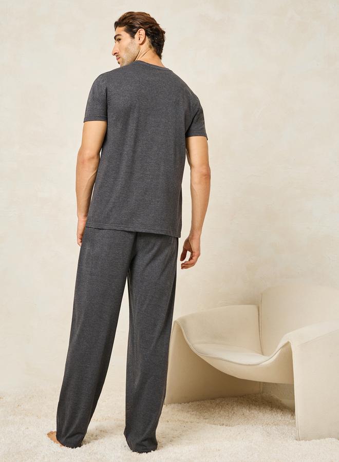 Styli Styli Tokyo Print Crew Neck T-Shirt and Open Hem Pyjama Set - Image 5