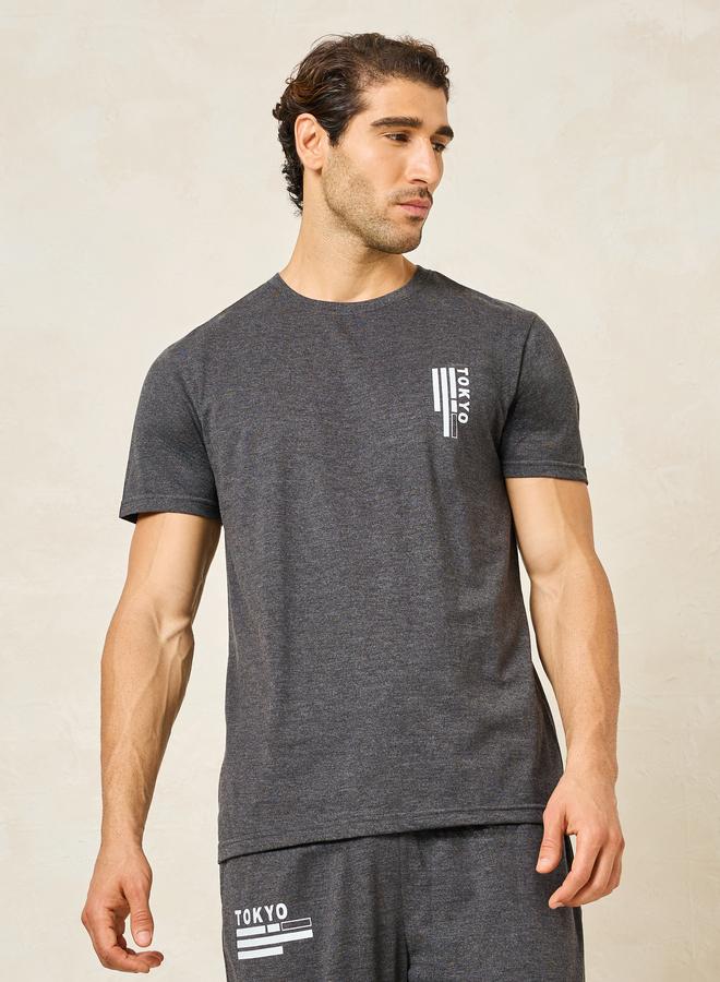 Styli Styli Tokyo Print Crew Neck T-Shirt and Open Hem Pyjama Set - Image 2