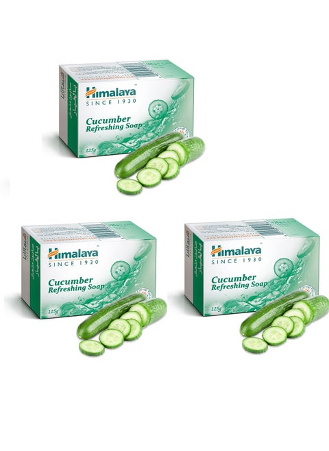 3 PIECECS OF Refreshing Cucumber Soap 125g