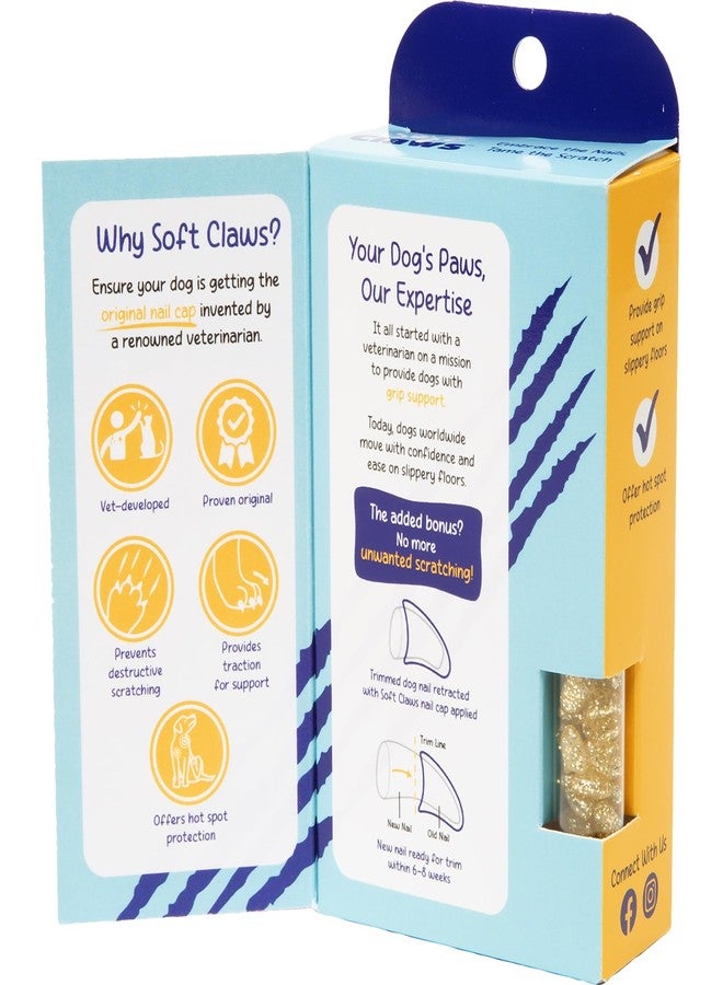 FELINE Soft Claws Safe Scratch-Free Solution for Cats - CLS (Cleat Lock System), Size: Small, Color: Gold Sparkle - Image 2