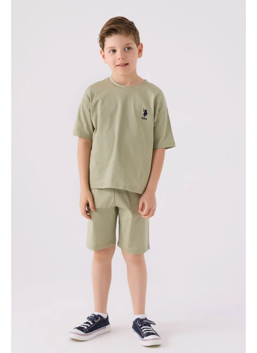 U.S. Polo Assn. Boys Light Khaki Bermuda Set