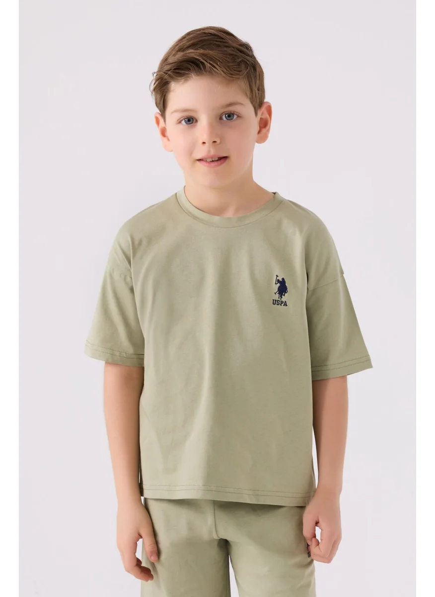 U.S. Polo Assn. Boys Light Khaki Bermuda Set