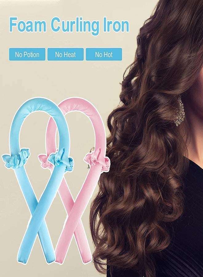 SELLFUN Heatless Hair Curler for Women - Satin Curling Rod Headband + Accessories, No‑Heat Foam Rollers, Sleep‑In Silk Ribbon Set for Long Hair, Frizz Control Waves - Image 2