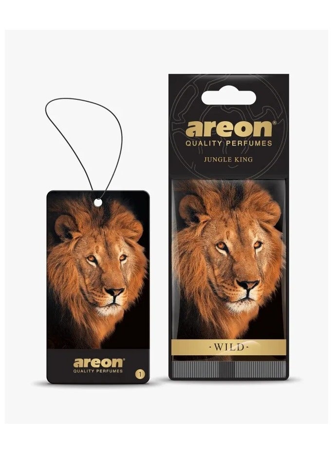Wild Car Air Freshener Hanging Card, Long-lasting Fresh and Luxurious Scent, Stylish Jungle King Design