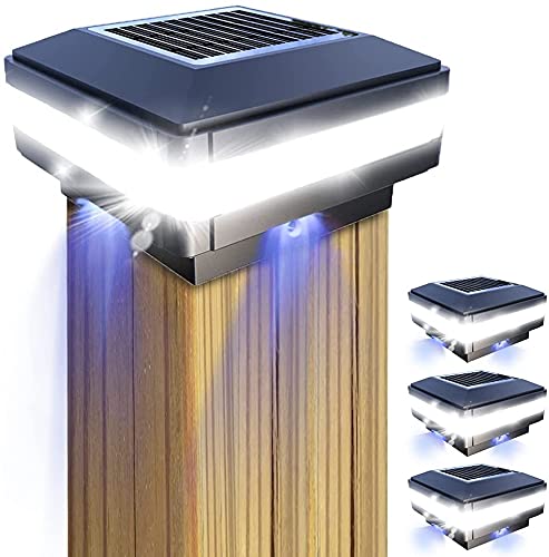 GEYUEYA Home GEYUEYA Home Solar Fence Post Lamp – Solar Post Caps Light for 4 x 4 5 x 5 6 x 6, Wooden Posts, Fence, Patio, Garden, Yard, IP65 Waterproof  - Image 1