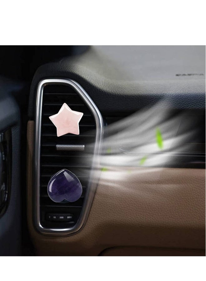 Women Car Interior Air Fresheners Air Vent Clips Scents Freshener Essential Oil Fragrance Diffuser for Girls Automotive Vent Accessories Agate Airfreshener's Decorations 4 Pieces - Image 3