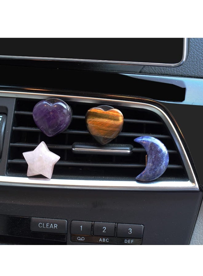 Women Car Interior Air Fresheners Air Vent Clips Scents Freshener Essential Oil Fragrance Diffuser for Girls Automotive Vent Accessories Agate Airfreshener's Decorations 4 Pieces - Image 2