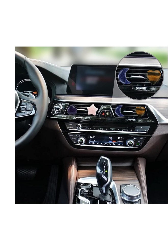 Women Car Interior Air Fresheners Air Vent Clips Scents Freshener Essential Oil Fragrance Diffuser for Girls Automotive Vent Accessories Agate Airfreshener's Decorations 4 Pieces - Image 5