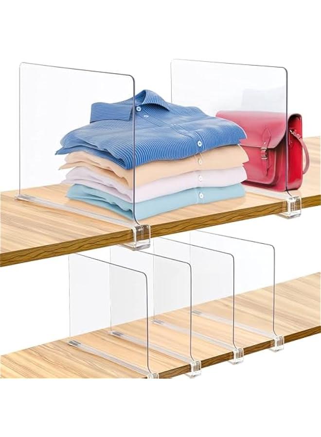 Clear Acrylic Shelf Dividers, Closets Shelf and Closet Separator for for Organization in Bedroom, Kitchen and Office Shelves 6 Pack - Image 3