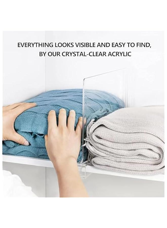 Clear Acrylic Shelf Dividers, Closets Shelf and Closet Separator for for Organization in Bedroom, Kitchen and Office Shelves 6 Pack - Image 4