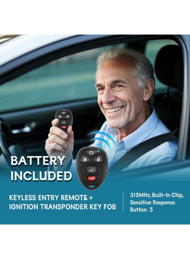 Pack of 2 Car Keyless Entry Remote Control Key Fob Fits for 07-14 Chevy Suburban Tahoe/ 09-17 Traverse/ 07-14 GMC Yukon/ 08-17 Acadia Buick Enclave/ 07-13 Escalade Car Keyless Entry Remote Control,OUC60270 OUC60221 - Image 2