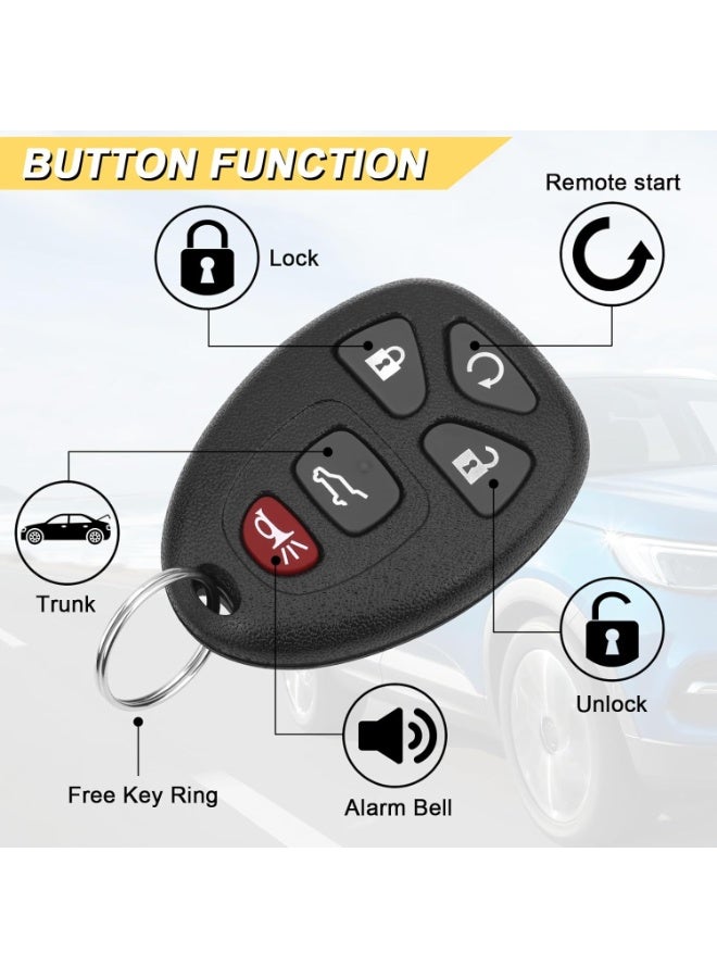 Pack of 2 Car Keyless Entry Remote Control Key Fob Fits for 07-14 Chevy Suburban Tahoe/ 09-17 Traverse/ 07-14 GMC Yukon/ 08-17 Acadia Buick Enclave/ 07-13 Escalade Car Keyless Entry Remote Control,OUC60270 OUC60221 - Image 5