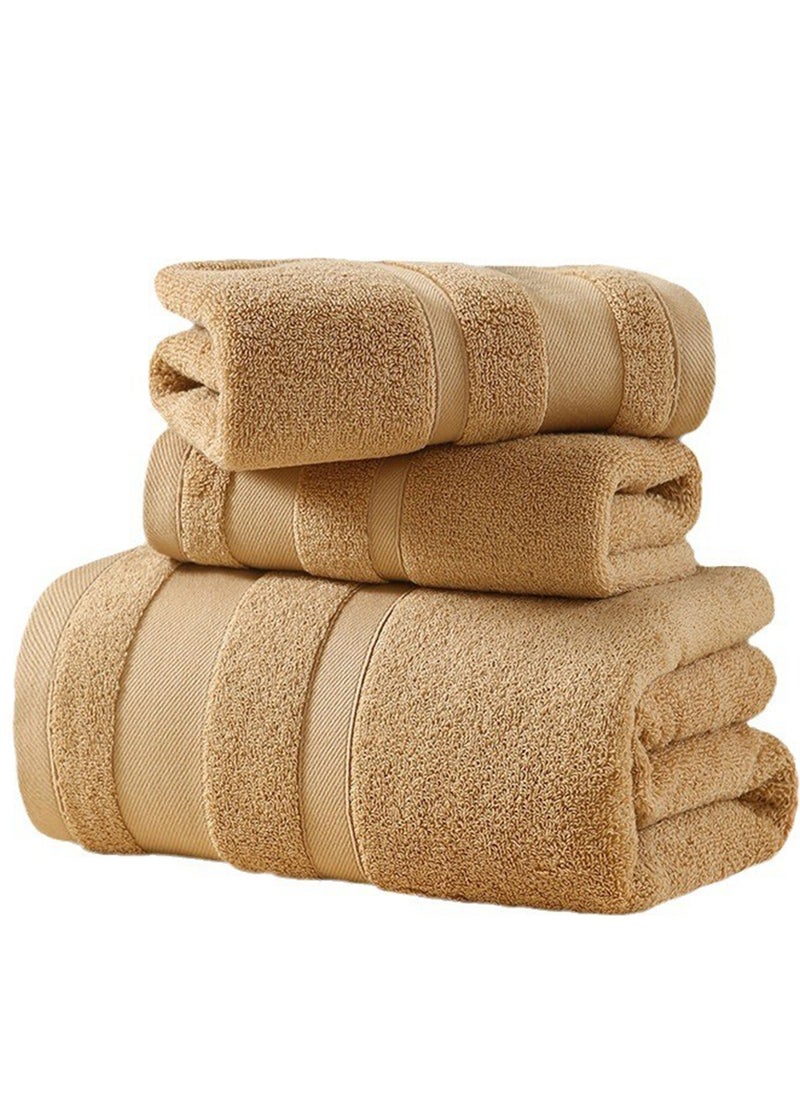 Sharpdo 3-Piece Cotton Gift Towel And Bath Towel Set, 2 Towels + 1 Bath Towel, Soft And Skin-Friendly Cotton Towel - Image 1