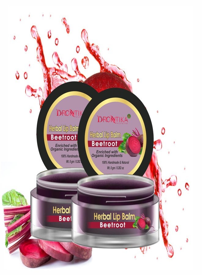 Drontika Herbal Drontika Beetroot Lip Balm for Dry & Chapped Lips | For Dark Lips For Men & Women With Shea Butter & Cocoa Butter For Dry Lips, Sulphate & Paraben Free -10 gm Pack Of 2 - Image 1