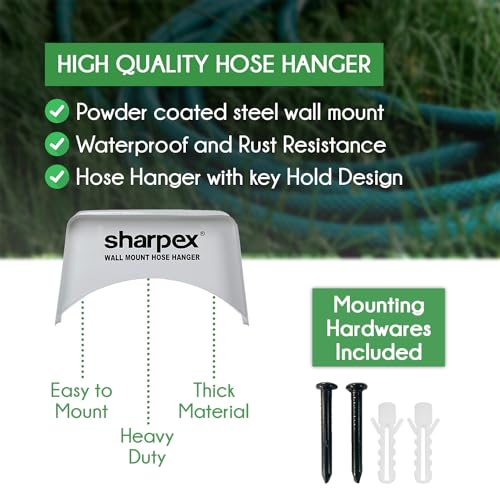 Sharpex DIY Hose Hanger for Garden Pipe - Garden Pipe Holder Wall Mounted for Garden, Hotel, Backyard and Outdoor - Heavy Duty Metal Wall Mount Hose Hanger Only (White) - Image 4