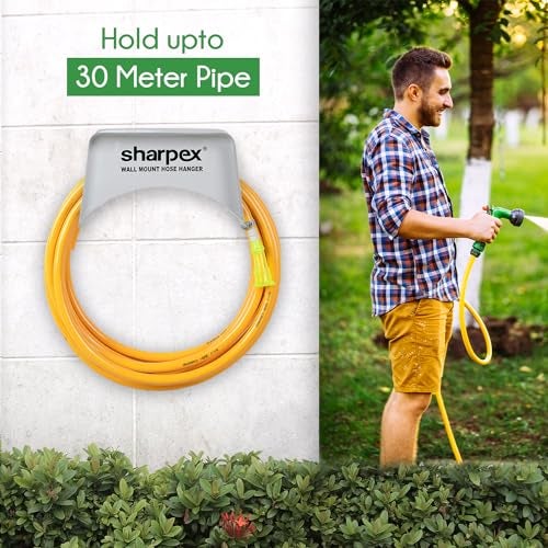 Sharpex DIY Hose Hanger for Garden Pipe - Garden Pipe Holder Wall Mounted for Garden, Hotel, Backyard and Outdoor - Heavy Duty Metal Wall Mount Hose Hanger Only (White) - Image 3