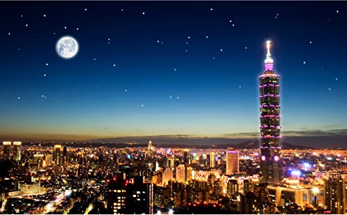 Pintoo Jigsaw Puzzles 1000 Piece for Adults  Taipei Skyline Beautiful Plastic Puzzle for Home Decor Zero Dust Easy Storage H1719 - Image 1