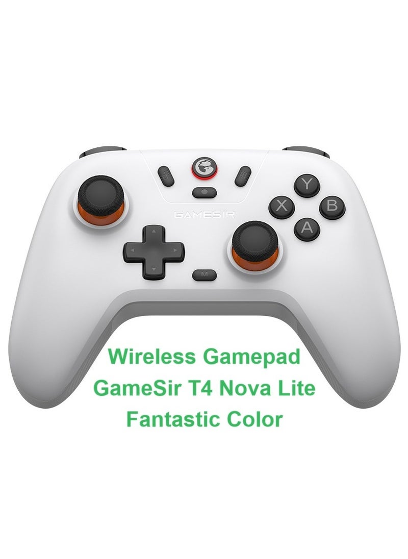 General - Wireless Gamepad GameSir T4 Nova Lite Bluetooth Game Controller for PC, Steam, Switch, iOS, Android White - Image 1