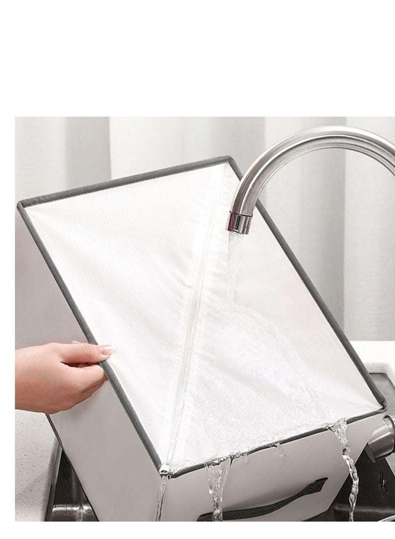 Clothes Organizer with 6 Dividers for Jeans, Pants and Trousers, Foldable Box Hanging Storage Closet Organizer, Wardrobe and Drawer Organizer with 6 Shelves Foldable for Travel, light Gray - Image 5