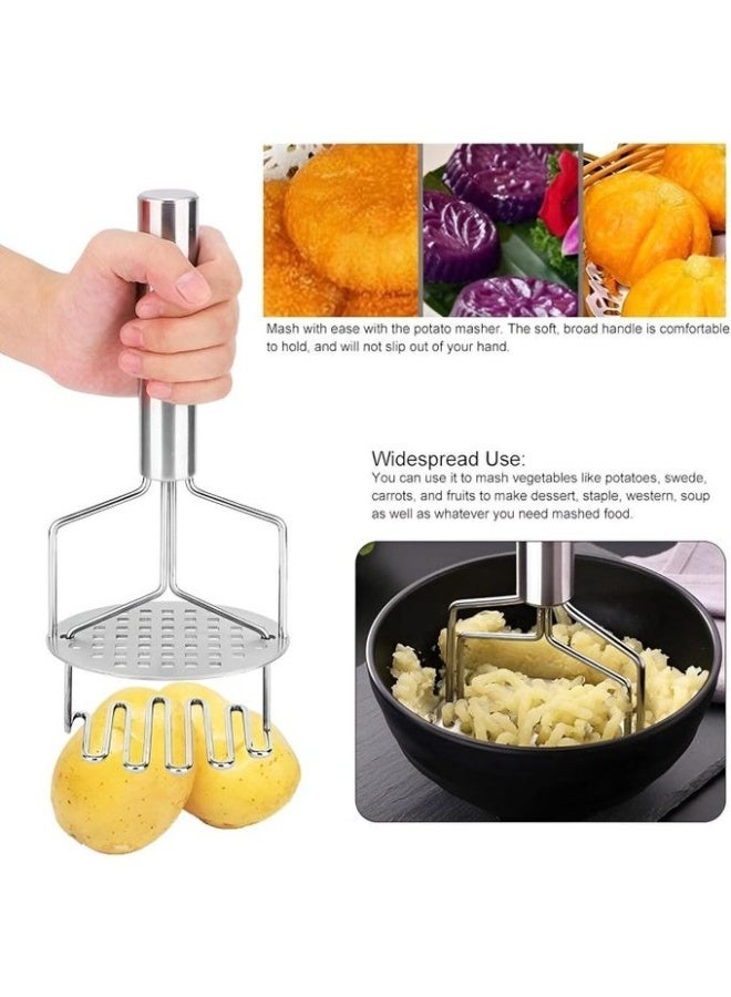 فالمر هراسة بطاطس من الستانلس ستيل بتصميم مزدوج الضغط، مقاومة للتآكل وسهلة التنظيف، مثالية لهرس البطاطس والجزر والبطاطا الحلوة والجبن، مقبض مريح مانع للانزلاق، آمنة غذائيًا ومتينة للاستخدام اليومي - Image 3