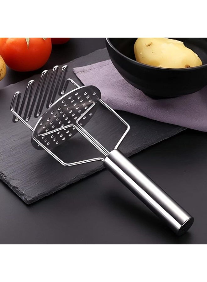 فالمر هراسة بطاطس من الستانلس ستيل بتصميم مزدوج الضغط، مقاومة للتآكل وسهلة التنظيف، مثالية لهرس البطاطس والجزر والبطاطا الحلوة والجبن، مقبض مريح مانع للانزلاق، آمنة غذائيًا ومتينة للاستخدام اليومي - Image 4