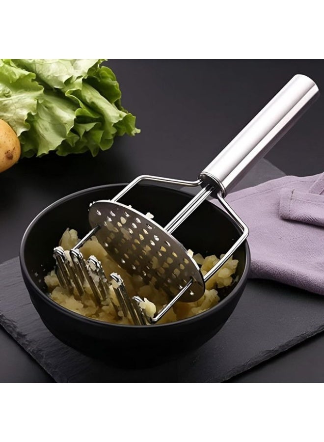 فالمر هراسة بطاطس من الستانلس ستيل بتصميم مزدوج الضغط، مقاومة للتآكل وسهلة التنظيف، مثالية لهرس البطاطس والجزر والبطاطا الحلوة والجبن، مقبض مريح مانع للانزلاق، آمنة غذائيًا ومتينة للاستخدام اليومي - Image 5