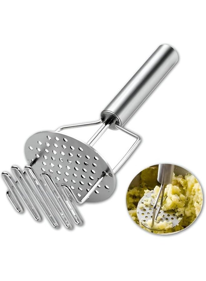 فالمر هراسة بطاطس من الستانلس ستيل بتصميم مزدوج الضغط، مقاومة للتآكل وسهلة التنظيف، مثالية لهرس البطاطس والجزر والبطاطا الحلوة والجبن، مقبض مريح مانع للانزلاق، آمنة غذائيًا ومتينة للاستخدام اليومي - Image 1