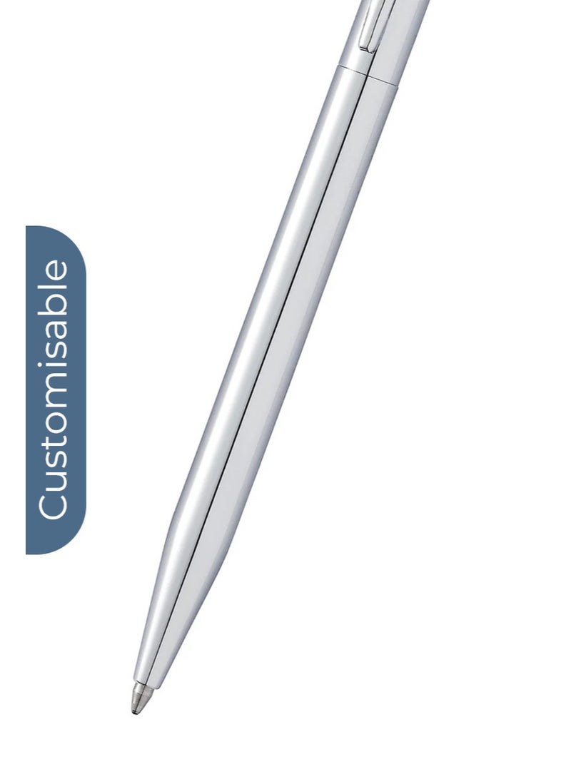 Cross Personalised Cross Click™ Ballpoint Pen – Polished Chrome Finish with Chrome Appointments, Luxury Writing Pen with Custom Engraving, Perfect Gift for Business, Graduation & Special Occasions - Image 4