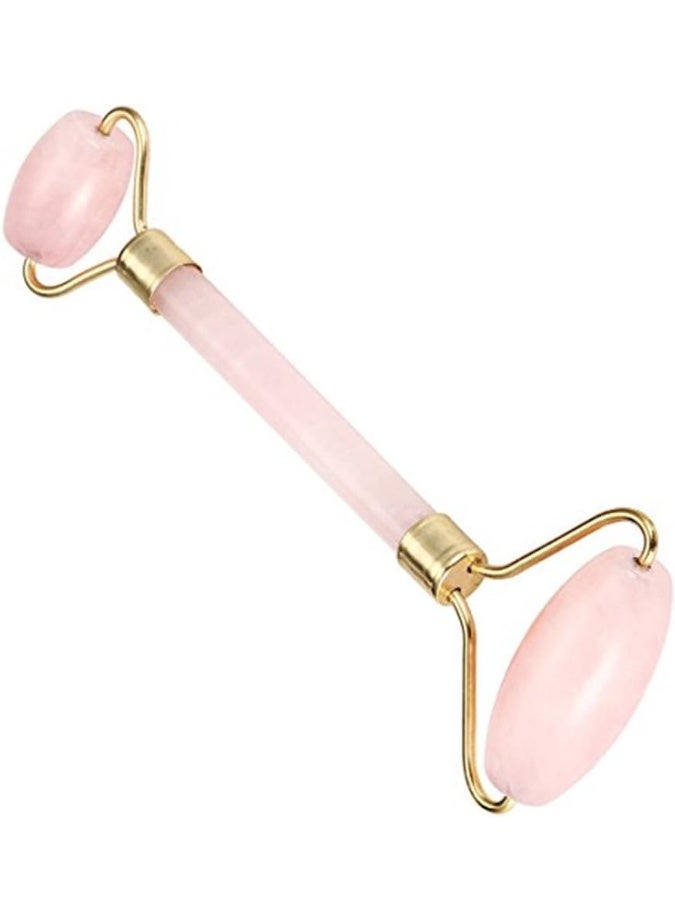 Double-Sided Jade Crystal Facial Massager Light Rose Gold - Image 2