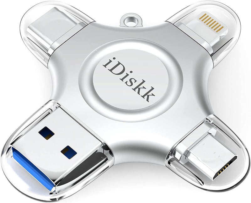 iDiskk 512 جيجابايت iDiskk محرك فلاش معتمد من MFI لجهاز iPhone 15 و 16 للصور والفيديوهات تخزين USB عصا الصور لجهاز iPad وأندرويد وسامسونج و iPhone 14/13/13 برو/12/12 برو/11/11 برو/XR، PC، ماك محرك فلاش - Image 1