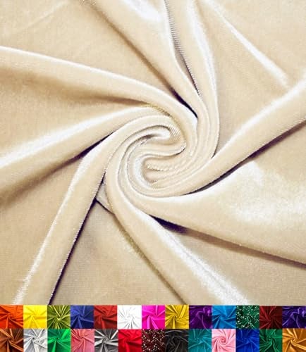 Barcelonetta | Stretch Velvet Fabric | Luxury & Soft | Velvet Fabric | 60" Wide Roll | 10% Spandex | Sewing, Apparel, Upholstery (Champagne, 1 Yard) - Image 1