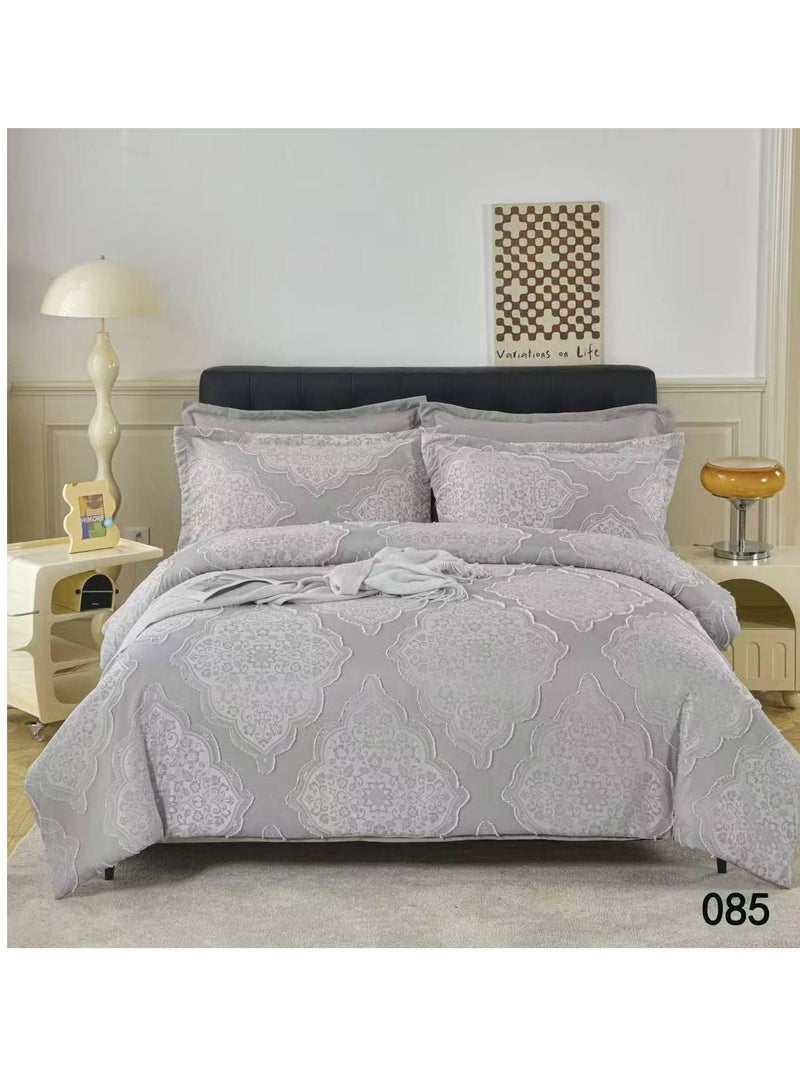 Luxury 6-Piece Embroidered Comforter Set – King Size Bedding Set with Fitted Sheet & Pillowcases | 220x240cm