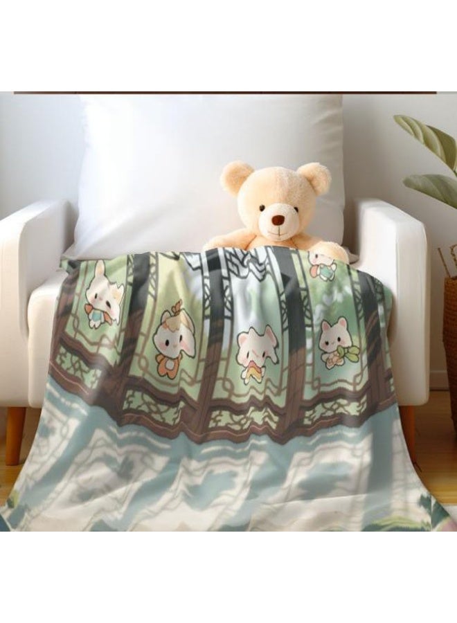 general Baby and children's cartoon flannel thin blanket (warm and comfortable, suitable for sleep, game use) 70cm*100cm - Image 1
