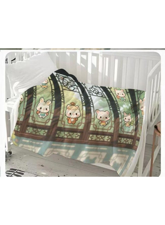 general Baby and children's cartoon flannel thin blanket (warm and comfortable, suitable for sleep, game use) 70cm*100cm - Image 2