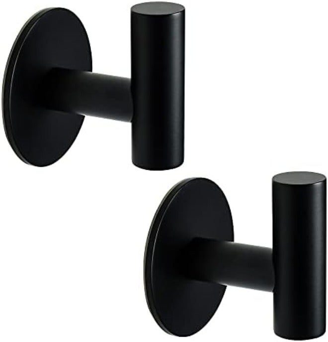 Vuzvuv Adhesive Brushed Nickel SUS304 Stainless Steel Towel Hooks – Heavy Duty Waterproof, Self-Adhesive Coat Robe Hook for Bathroom, Kitchen, Hotel (2-Pack) - Image 1